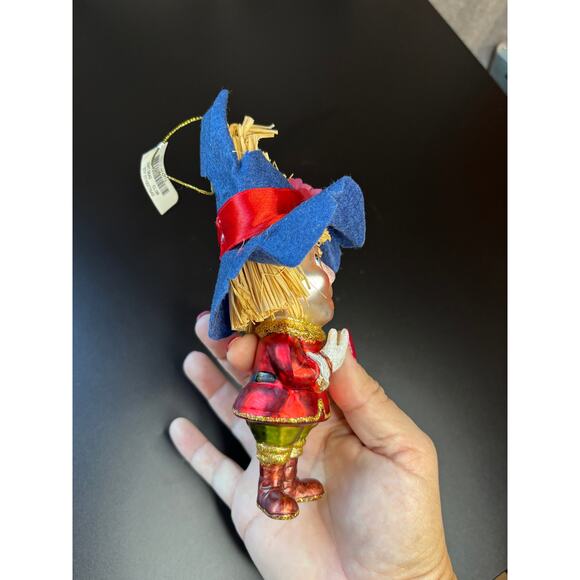 Russell Rhodes Blown Glass Scarecrow Christmas Ornament 7” Tall - Picture 4 of 5